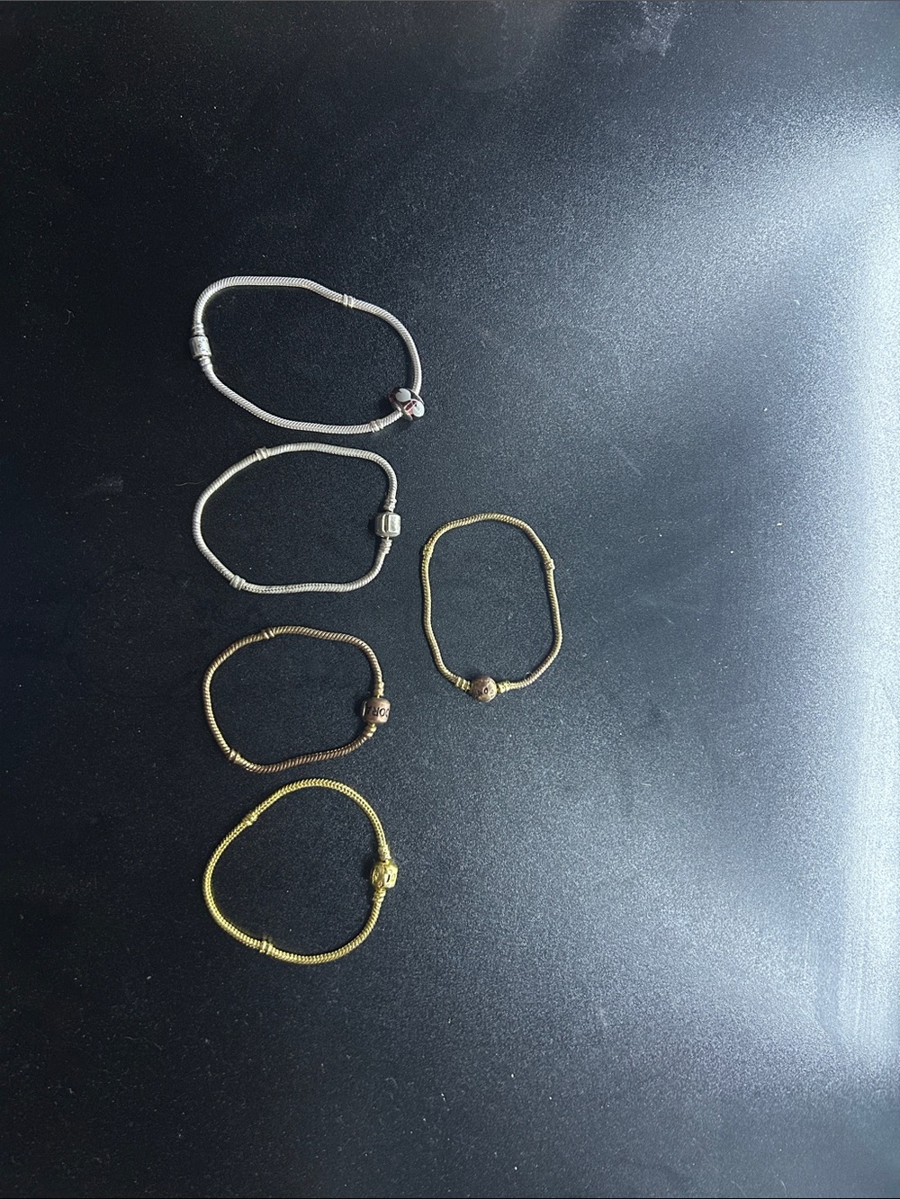 Pandora Mixed Metal Bracelet Set — Silver and Gold Tones